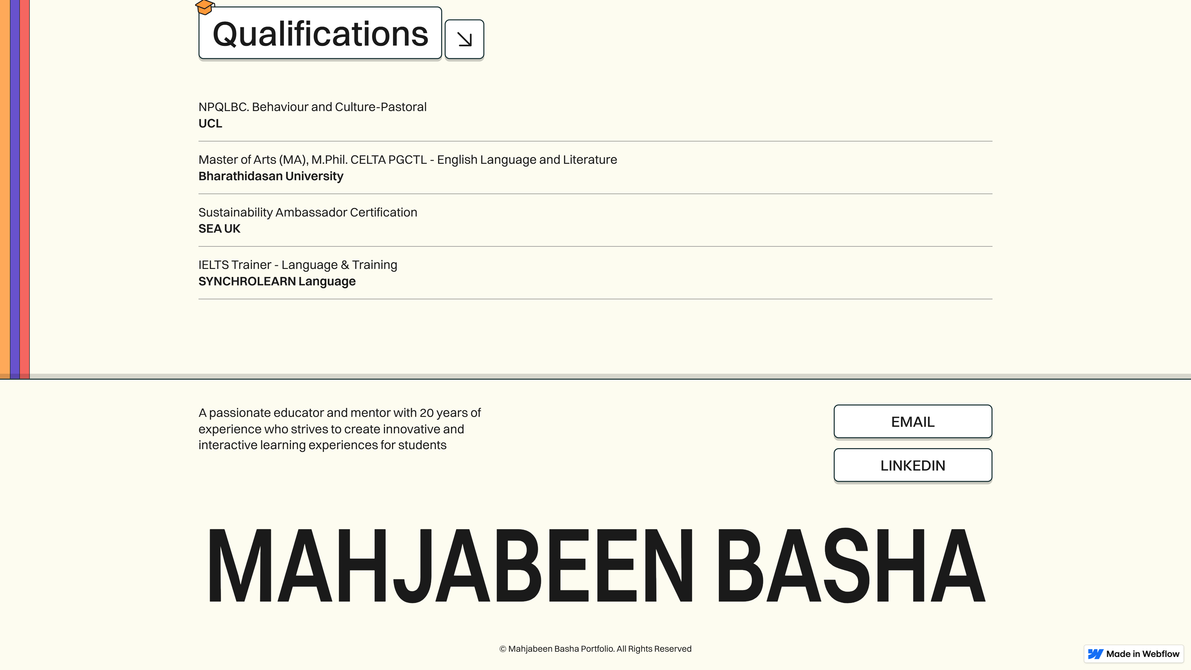 mahjabeen basha portfolio